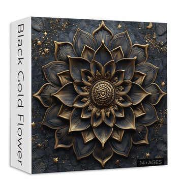 Rompecabezas de flor de oro negro Puzzle 1000 piezas